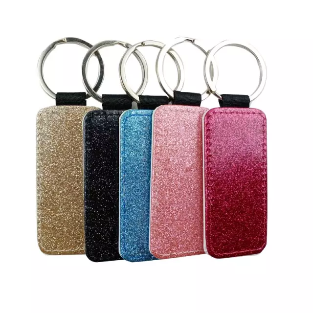 Glitter Sublimation Keychains Rectangle / Light Pink